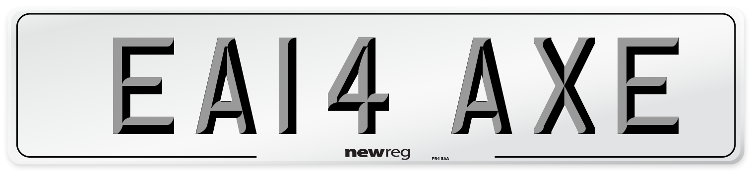 EA14 AXE Number Plate from New Reg